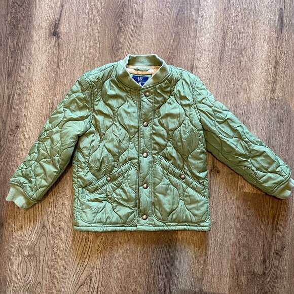GAP Other - Gap Kids Quilted Chore Jacket Green Size Small Snap Button Water-Resistant